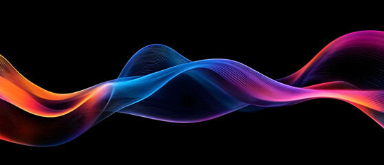 Poster - abstract colorful glowing wave design