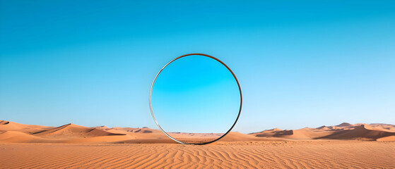 Poster - Circle Frame In Desert Landscape