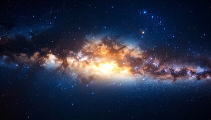 Wall Mural - a vast galaxy filled with glowing stars and bright cosmic dust, deep space view with radiant cluster