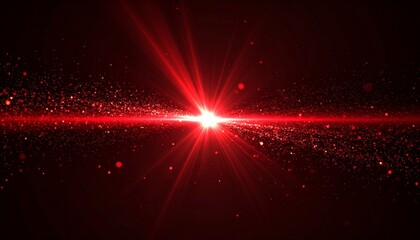 Wall Mural - glowing red energy wave traveling through outer space, high contrast on black background