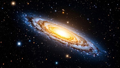 Wall Mural - a vast galaxy filled with glowing stars and bright cosmic dust, deep space view with radiant cluster