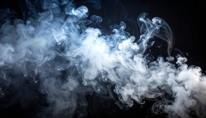 Wall Mural - white steam or mist drifting in the air, dark moody background