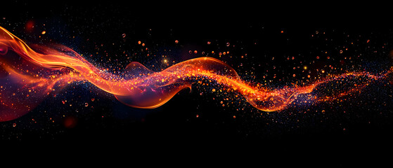 Poster - abstract glowing orange fire motion design