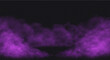 © TanyaFox - Purple Smoke effect on transparent dark background. Fog gray cloud above the floor surface with an empty spot