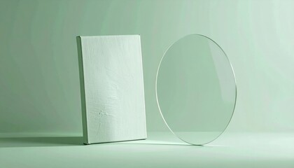Poster - Innovative design showcase transparent glass art installation modern gallery still life minimalist creative perspective