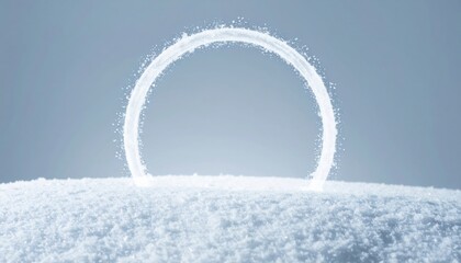 Poster - Ethereal snow circle formation winter landscape abstract photography soft focus minimalist aesthetic