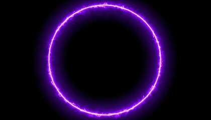 Poster - Electric purple circle design abstract art digital creation dark background futuristic concept