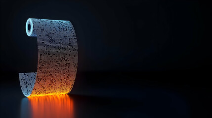 Poster - glowing pixelated letter j in dark background