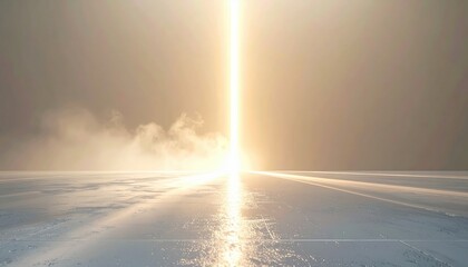 Poster - Launch event of bright light beam in futuristic environment abstract concept digital art