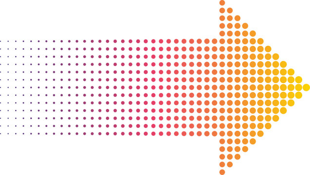 halftone arrow direction with color gradation
