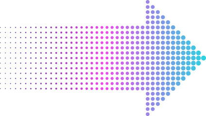 Poster - halftone arrow direction with color gradation