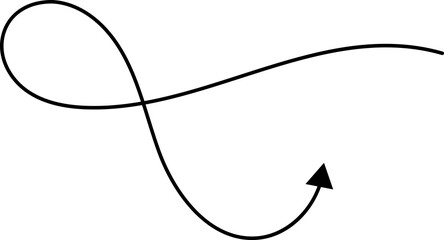 Poster - Hand drawn arrows. Hand drawn freehand different curved lines, swirls arrows. Curved arrow line. Doodle, sketch style.
