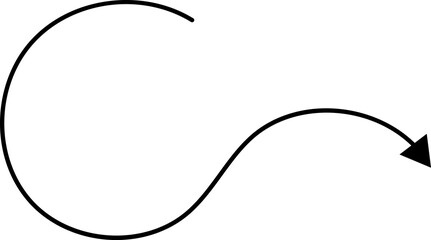 Poster - Hand drawn arrows. Hand drawn freehand different curved lines, swirls arrows. Curved arrow line. Doodle, sketch style.