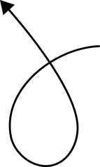 Poster - Hand drawn arrows. Hand drawn freehand different curved lines, swirls arrows. Curved arrow line. Doodle, sketch style.