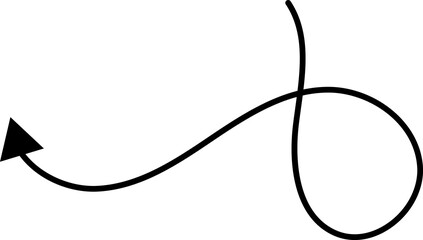 Poster - Hand drawn arrows. Hand drawn freehand different curved lines, swirls arrows. Curved arrow line. Doodle, sketch style.