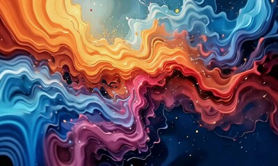Poster - Abstract Fluid Art with Vibrant Colors Videos. 