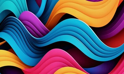 Poster - Abstract Colorful Wavy Background Videos. 