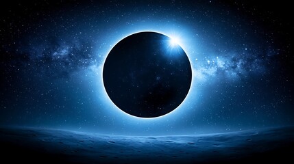 Poster - Celestial eclipse event outer space digital art cosmic environment nighttime view astronomical concept

