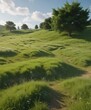 © Phennapha - Rolling emerald hill, soft grass texture, tranquil scene , peaceful, spring landscape, rolling
