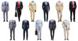 © AuroraCrafts - Collection of male business suits on headless mannequins, isolated on transparent background