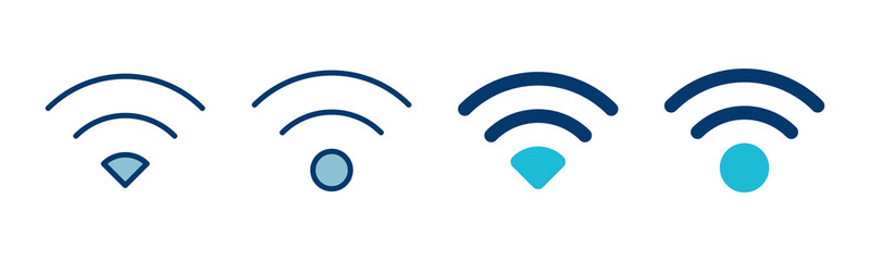 Poster - WIFI Icon vector isolated on white background. signal vector icon. Wireless and wifi icon or sign for remote internet access