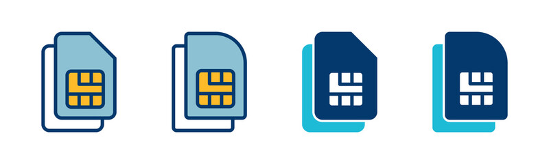 Poster - Sim card icon vector isolated on white background. Mobile slot icon. Mobile cellular phone sim card chip.