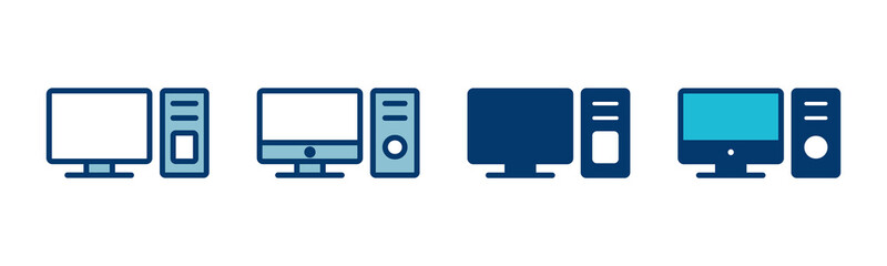 Fototapete - Computer icon vector isolated on white background. PC Icon vector. Computer monitor icon. Flat PC symbol