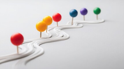 Poster - Connecting roadmap milestones icon concept for linking long-term targets with strategic planning and execution