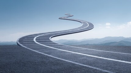 Poster - Connecting roadmap milestones icon concept for linking long-term targets with strategic planning and execution