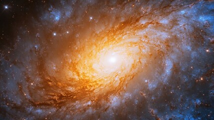 Poster - Stunning rays of light bursting from the center of a galaxy, showcasing the vastness of space