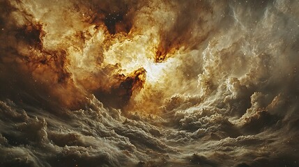 Poster - Dramatic sunset clouds over ocean nature photography atmospheric view serene environment