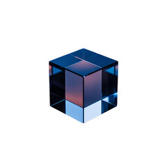 Poster - A mesmerizing clear cube refracting light with mysterious reflections on transparent background