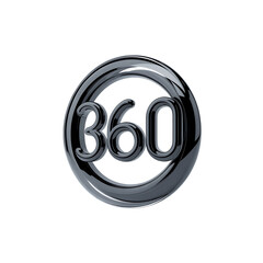 Poster - Captivating glassy 360 logo design radiating immersive innovation shining on transparent background