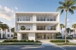 © Michael - Stylish Two-Story Office Building in Florida Featuring Modern Minimalist Design and Expansive White Windows