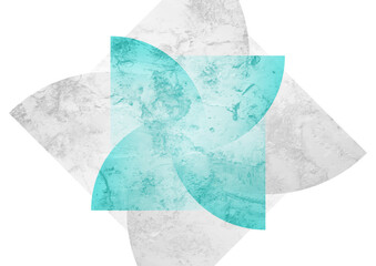 Poster - Blue cyan and grey grunge geometric abstract background. Retro vector design