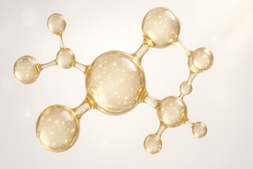 Leinwandbilder - Elegant 3D rendering of a hyaluronic acid molecule, showcasing its structure and properties, ideal for scientific and medical contexts.