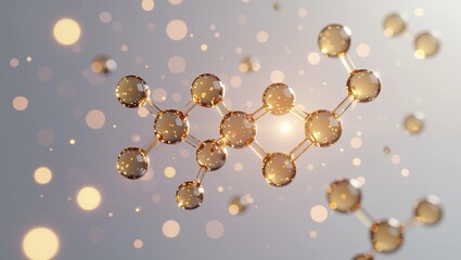 Leinwandbilder - Elegant 3D rendering showcasing the molecular structure of alpha arbutin, highlighting its beauty and scientific significance in a visually appealing format.