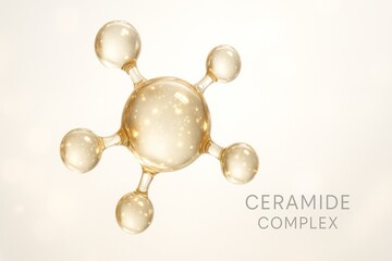 Leinwandbilder - Elegant 3D illustration of a ceramide complex molecule, showcasing its structure and design, ideal for scientific and educational purposes.