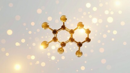 Leinwandbilder - Elegant 3D rendering of an allantoin molecule suspended, showcasing its chemical structure and beauty in a striking visual presentation.