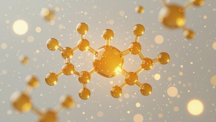 Leinwandbilder - Elegant 3D rendering of an astaxanthin molecule suspended in space, showcasing intricate details and vibrant colors ideal for scientific and educational use.