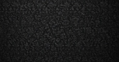 Fototapete - Black damask pattern, deep shadows, rich texture, vintage, antique