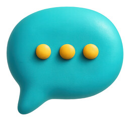 Poster - 3D Render of a Teal Speech Bubble with Yellow Dots