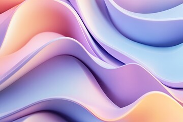 Poster - A vibrant abstract composition featuring flowing waves of pastel pink and blue hues. creating a sense of depth and movement. ideal for modern design backgrounds