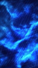 Canvas Print - abstract blue digital network background with glowing lines and waves, futuristic design, technology