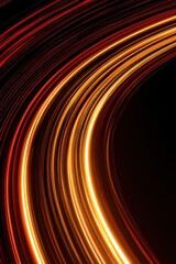Canvas Print - abstract glowing light trails in motion on dark background dynamic perspective futuristic concept