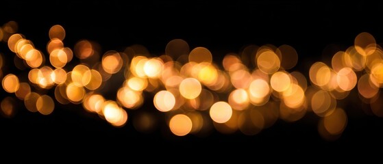 Canvas Print - abstract bokeh lights on black background sparkle and glow for holiday season celebration and festiv