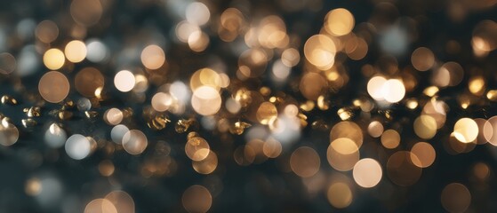 Canvas Print - abstract bokeh lights background with gold glitter confetti decoration for festive holiday celebrati