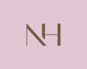 Wall Mural - NH letter logo icon design. Classic style luxury initials monogram.