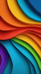 Canvas Print - vibrant rainbow layers abstract background graphic design element colorful wavy shapes modern art br