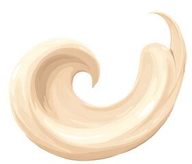 Poster - Creamy swirl of beige paint with smooth texture and glossy finish,cutout
